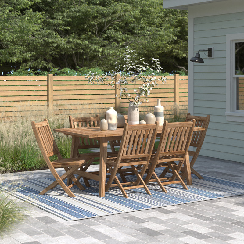 Marina 7 Piece Outdoor Patio Teak Outdoor Dining Set by Modway