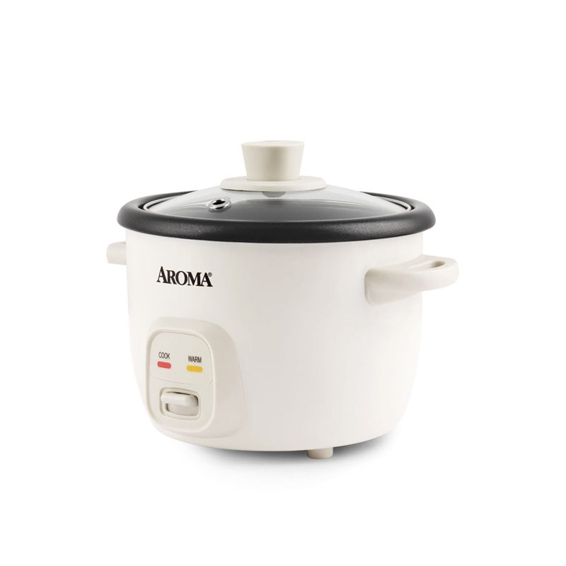 Compact White Nonstick Rice and Grain Cooker