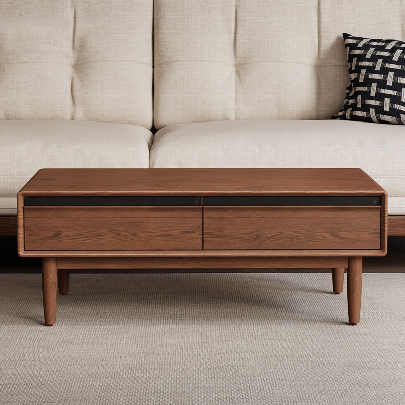 Table basse moderne en bois massif minimaliste, H 17,7 po x l 47,2 po x P 25,6 po