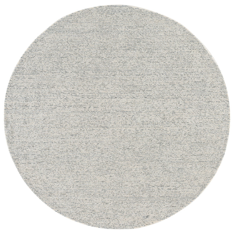 Ebony Hand Tufted Wool; Cotton; Recycled P.E.T Striped Indoor Rug, 6'-0" x 6'-0" Round