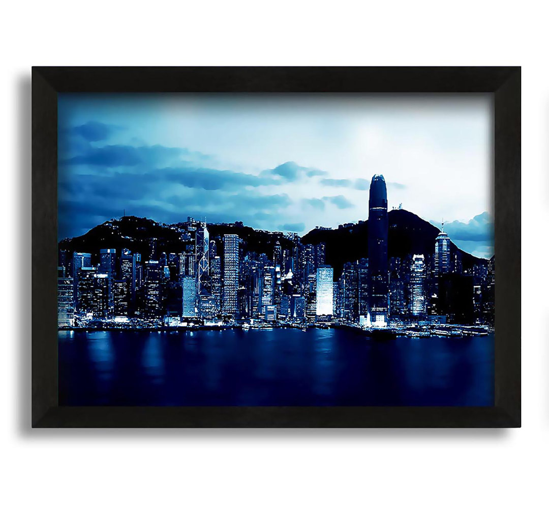 Gerahmtes Leinwandbild Hong Kong Blue Harbour