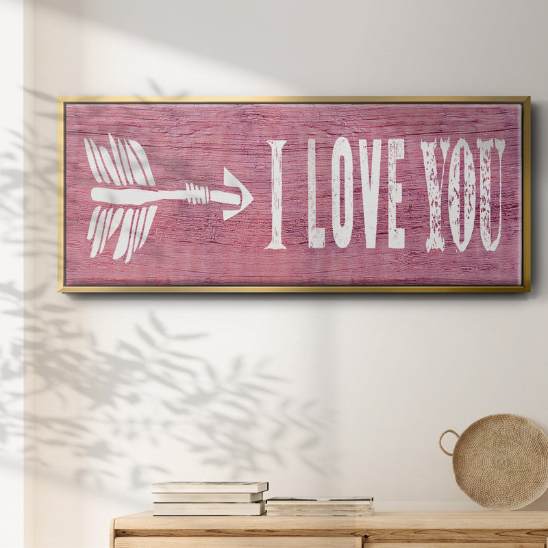 «I Love You», toile encadrée, H 20 po x l 50 po