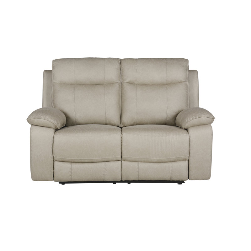 Causeuse inclinable Comfynest, Cuir véritable gris