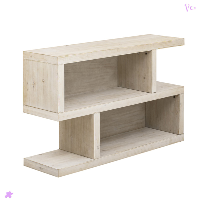 Console Table with Symmetrical 2-Tier Open Shelf, Natural