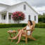  Ensemble de 2 chaises Adirondack d'extérieur Grade A en teck (1 chaise + 1 table d'appoint)