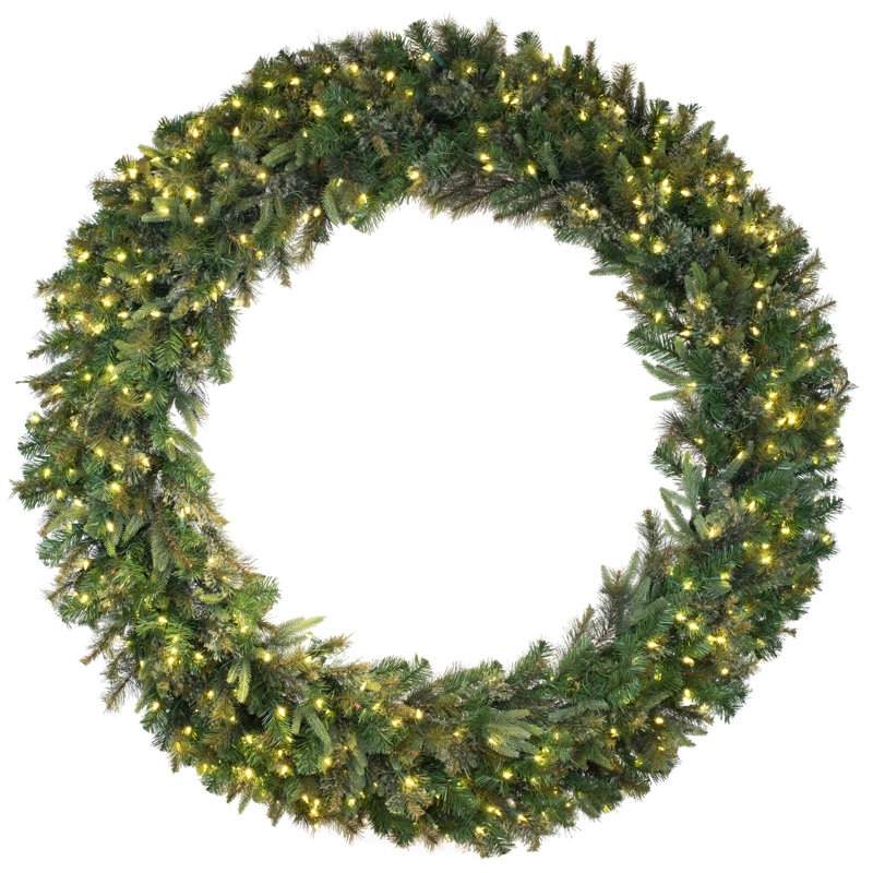 Cashmere Pine Faux Lighted Mixed Assortment Plastic 72'' Wreath