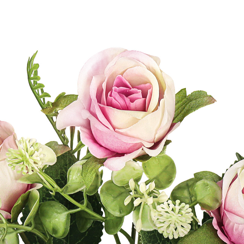 Bouquet de petites fleurs artificielles, Crème rose