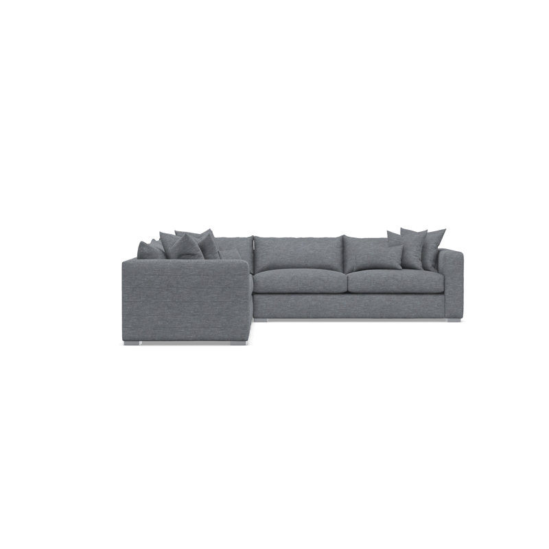 Bernhardt Helena 3-Piece Fabric Sectional, Dark Gray Polyester