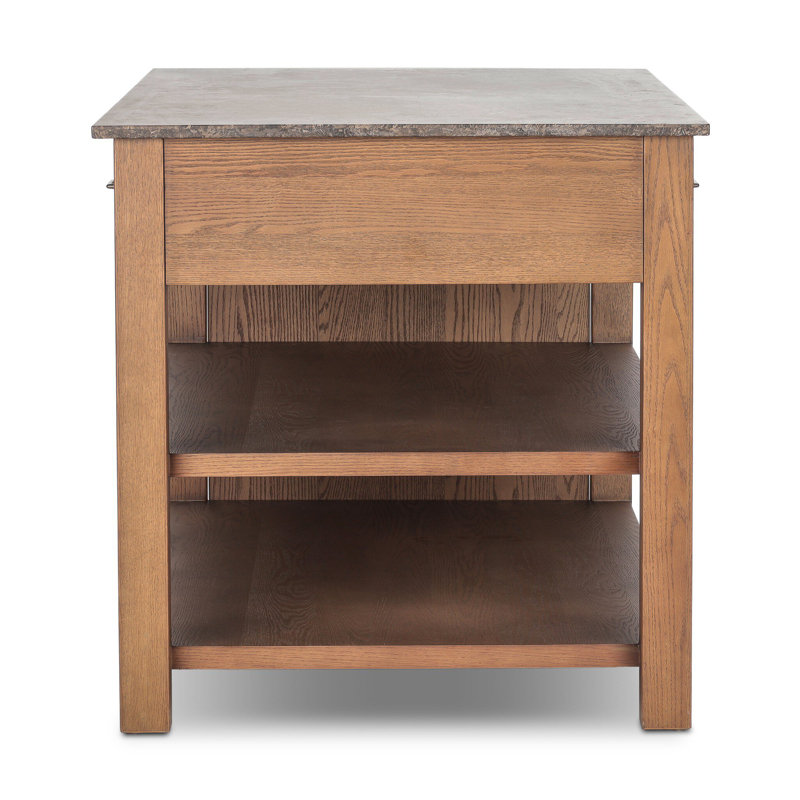 Divina Kitchen Island-Warm Grey Marble