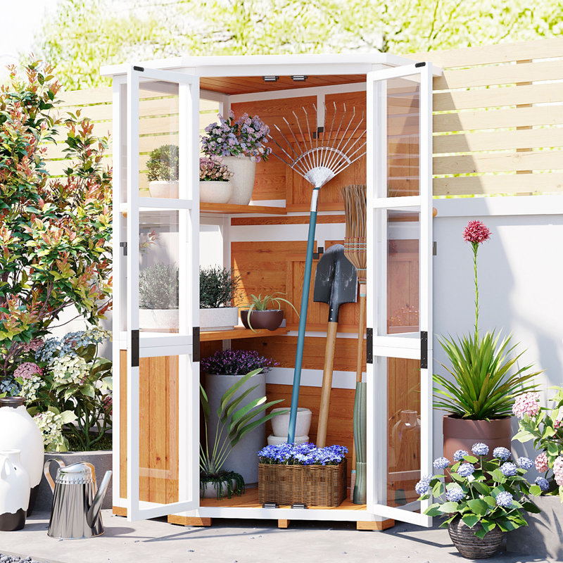 Remise de rangement extérieure pour outils avec porte verrouillable, Jaune