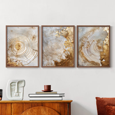 Abstract  Series  LVIII  -Set Of 3 Framed Giclee Prints -Ready to Hang