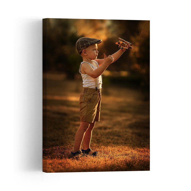 Young Pilot'S Golden Dream Contemporary Sunset Wall Art Print by Gabrielle Halperin - Print, 60.96cm H x 40.64cm W
