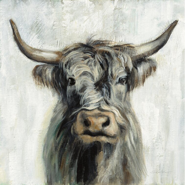 Foundstone™ Highland Cow On Canvas by Silvia Vassileva Painting  Reviews  Wayfair Canada