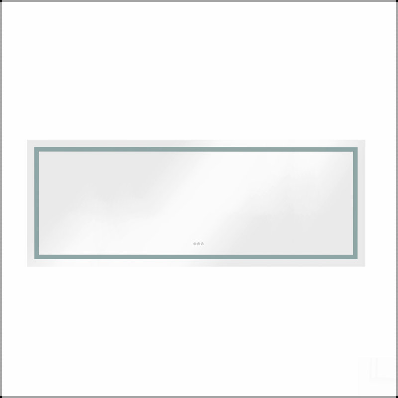 Miroir de salle de bain 96 po x 36 po à DEL avec façade et rétroéclairage, miroir de meuble-lavabo mural, anti-buée, mémoire, 3 couleurs, réglable en continu