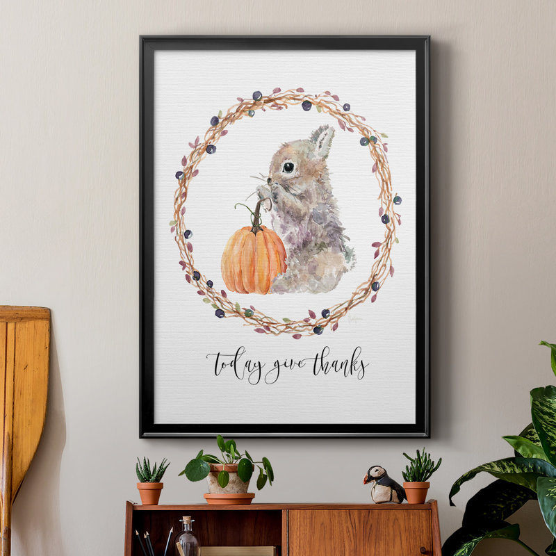«Harvest Home Bunny», reproduction encadrée de qualité supérieure - prête à être accrochée, H 24,5 po x l 18,5 po x P 1 po