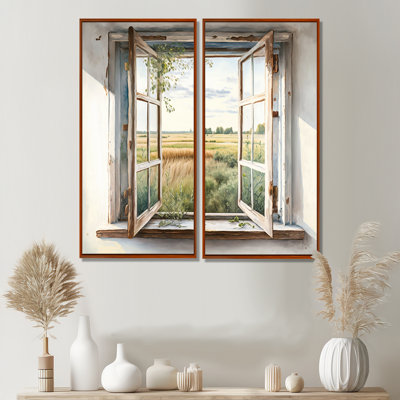 «Window to Landscape Views IV», art mural sur toile grise