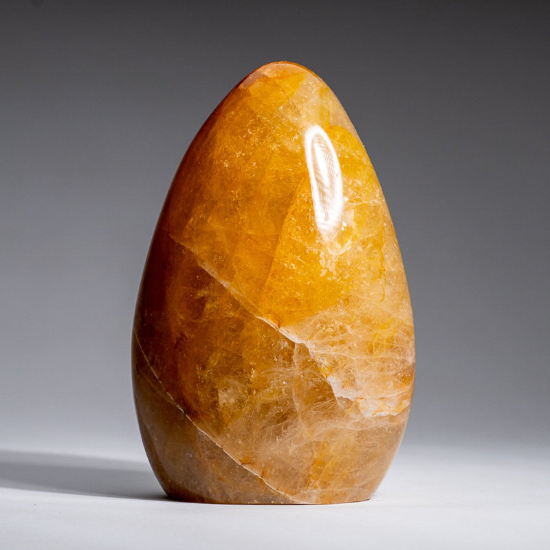 Genuine Polished Lemon Quartz Freeform from Madagascar (1.7 Lbs), 5.5" H x 3.5" W x 2" D