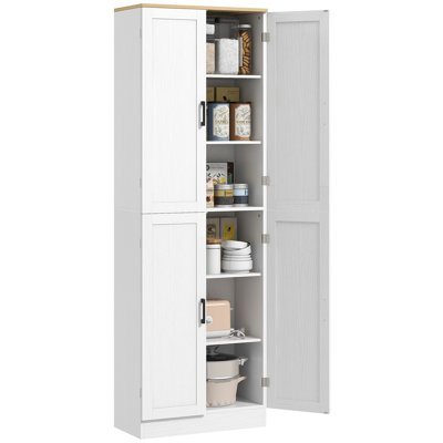  Armoire de rangement de cuisine avec tablettes, bois