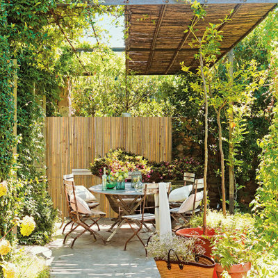 Natural Bamboo Slat Screening Roll - Eco-friendly Privacy Fence For Balcony, Garden, Wind And Sight Protectio