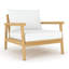 Fauteuil club Maia en teck, coussin blanc-122886863