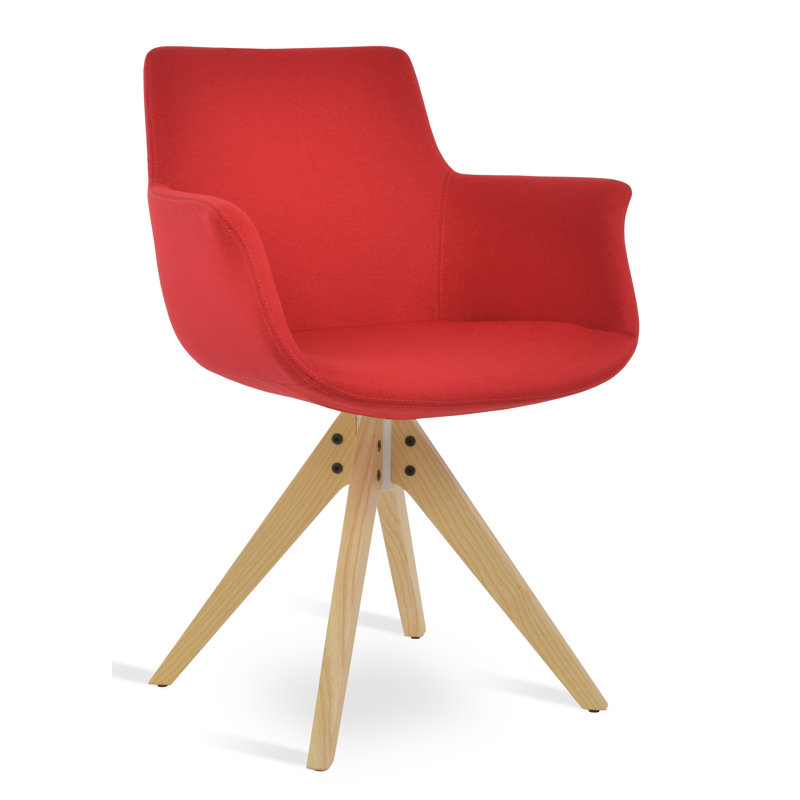 Fauteuil Bottega, Rouge d’époque, Naturel