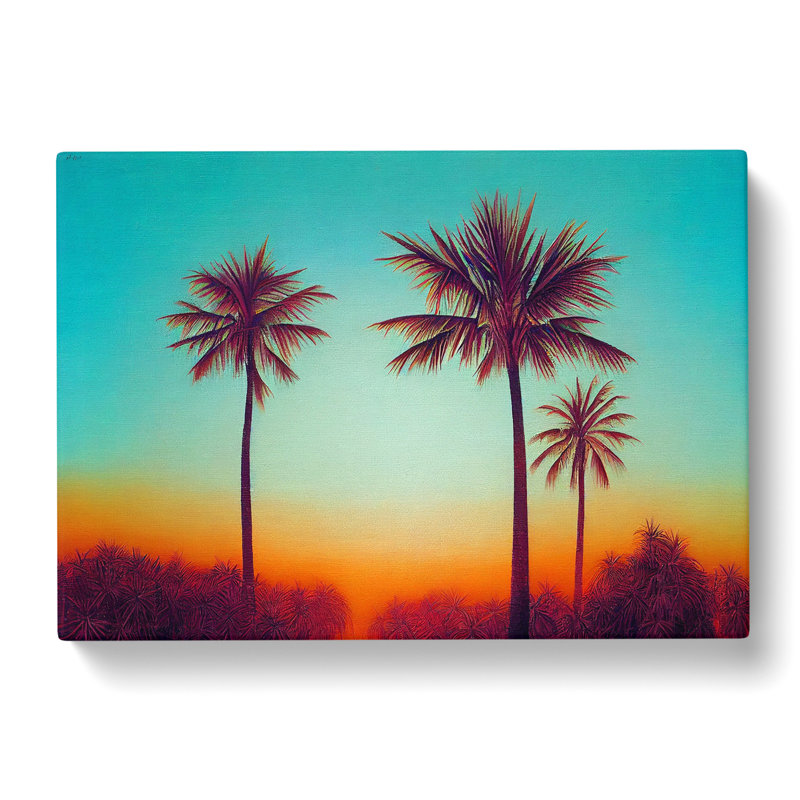 Palm Tree Sunset Vol.3 - Wrapped Canvas, 50cm H x 76cm W x 3cm D