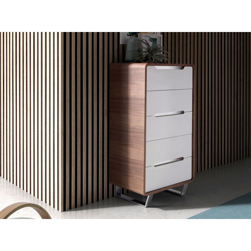 Chiffonier white wood, walnut