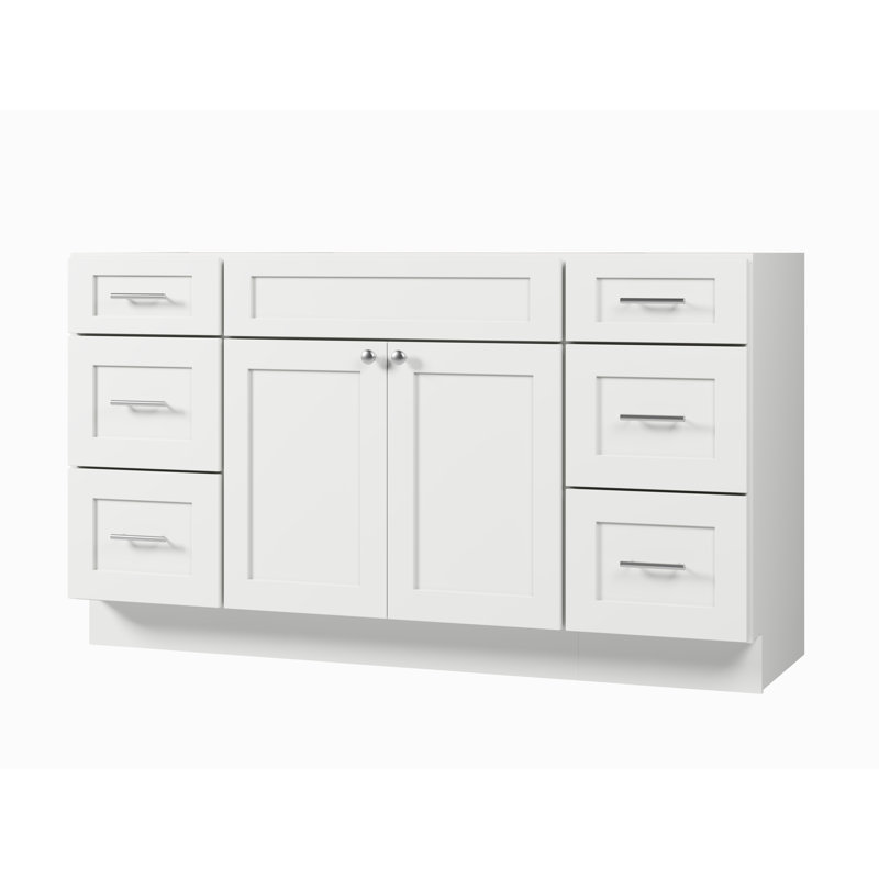 Ensemble de meuble-lavabo simple 60 po avec base de tiroir Disar, Blanc