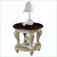 Table basse ronde peu encombrante avec finition antique blanche ébréchée, facile à assembler pour le salon-1097389864-1097389877