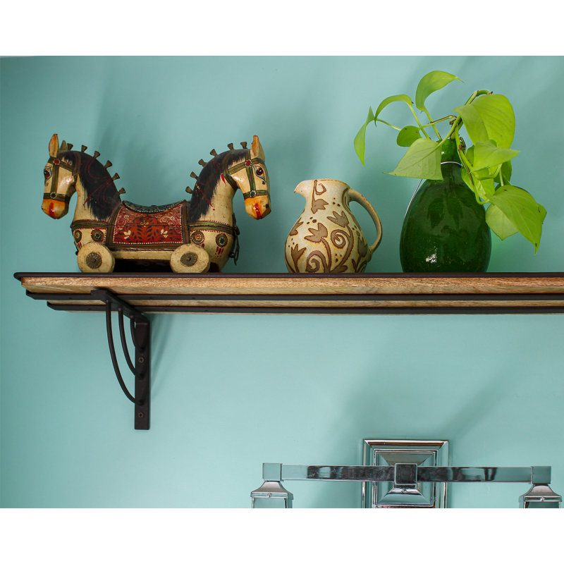 Roman Bronze Wrought Iron 36" Plant Shelf Bracket