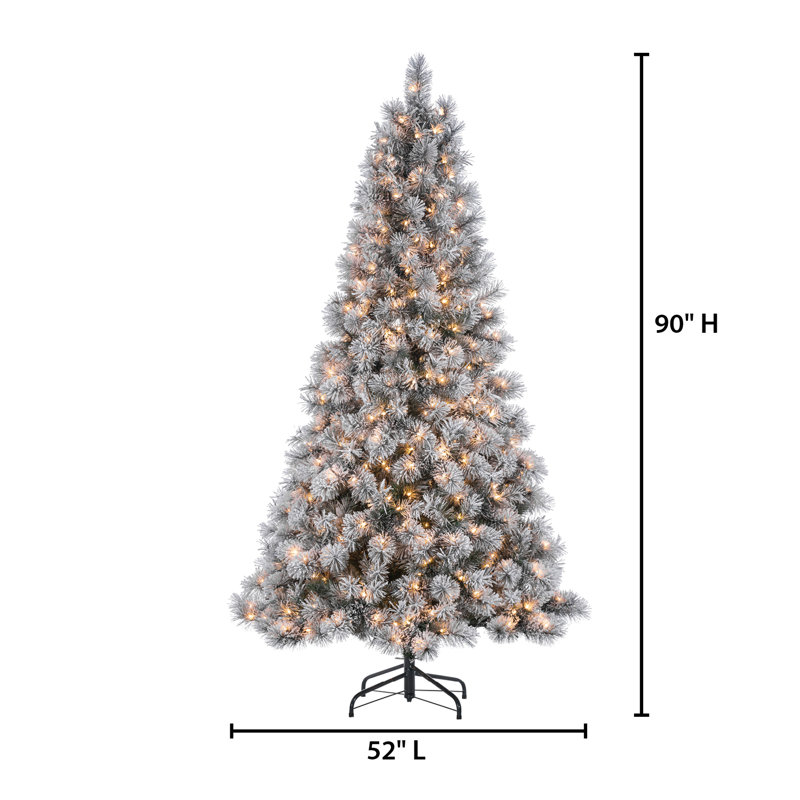 Lighted Artificial Pine Christmas Tree, 7.5'