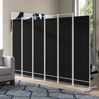 Levasseur 120" W x 72" H 6 - Panel Folding Room Divider by Wade Logan