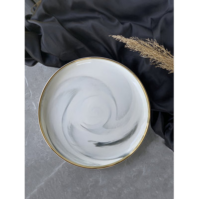 "The Luxury Collection" Marble Design Plate with Gold Trim - Small - 8"