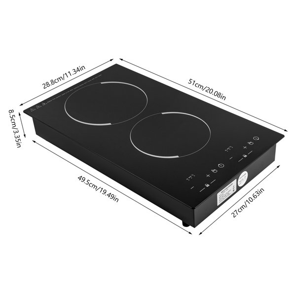 DALELEE 4000W 2-Burners Dual Induction Cooker Cooktop Countertop