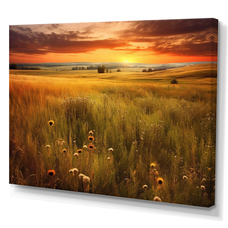 " Calming Meadow II ", Wrapped Canvas, 24" H x 32" W x 1" D