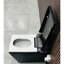 Toilette intelligente noire carrée avec réservoir intégré, chasse d'eau automatique, siège chauffant, télécommande, affichage à DEL, réservoir décoratif pour salle de bain, mat-125275851