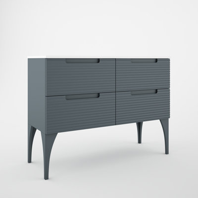 Meuble-lavabo double autoportant 64 po avec plateau en céramique Moncler