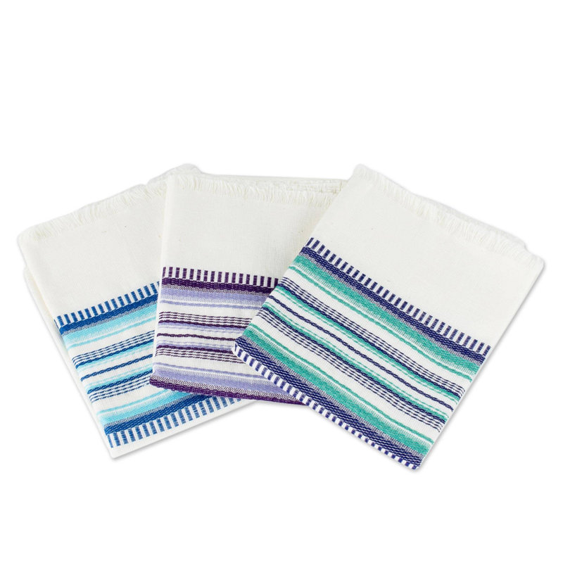 Linge à vaisselle, Bleu / blanc