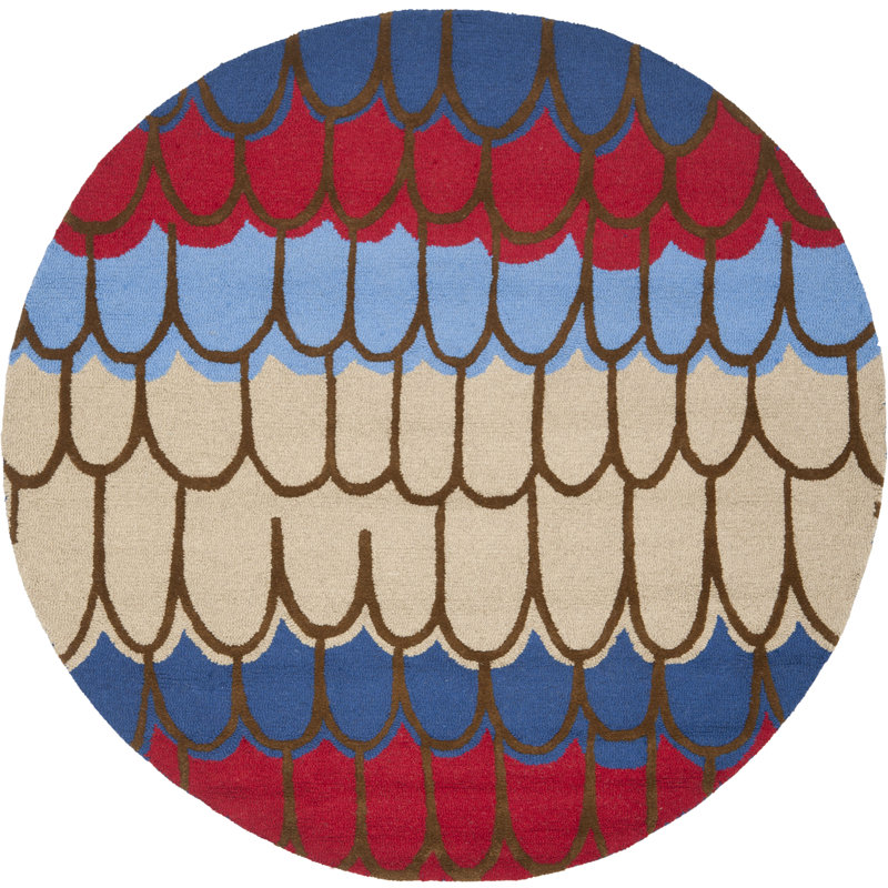 Tapis bleu pour enfants Fairchild, Rond 6 pi