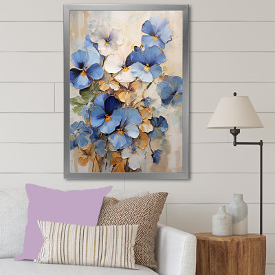 Bleu et or Minimalisme Pansy Radiance Bouquet I