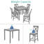 Ensemble de table de salle à manger 5 pièces, ensemble de table de salle à manger carrée en bois pour 4 personnes, ensemble de table de cuisine à hauteur de comptoir avec table carrée et 4 chaises rembourrées pour les petits espaces-367140361-367140356