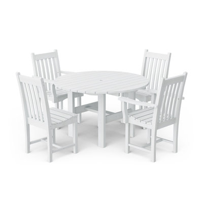 Ensemble de table ronde 46 po avec chaises d'appoint Classic 5 pièces