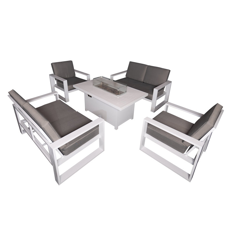 Ensemble repas d'extérieur pour 6 personnes Makenly, H 25,2 po x L 55,11 po x l 33,46 po