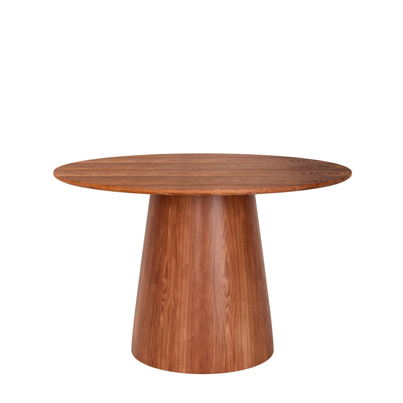 42.34 In Round Walnut - Colored Solid Wood Table For 2 6 People, Mid Century Modern Dinner Displays Dining Table, 43" Size, Brown, Victorian Style Tea Time Gatherings