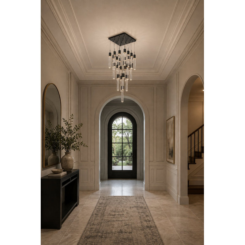 Lustre en cristal 41 lumières Modern, Noir