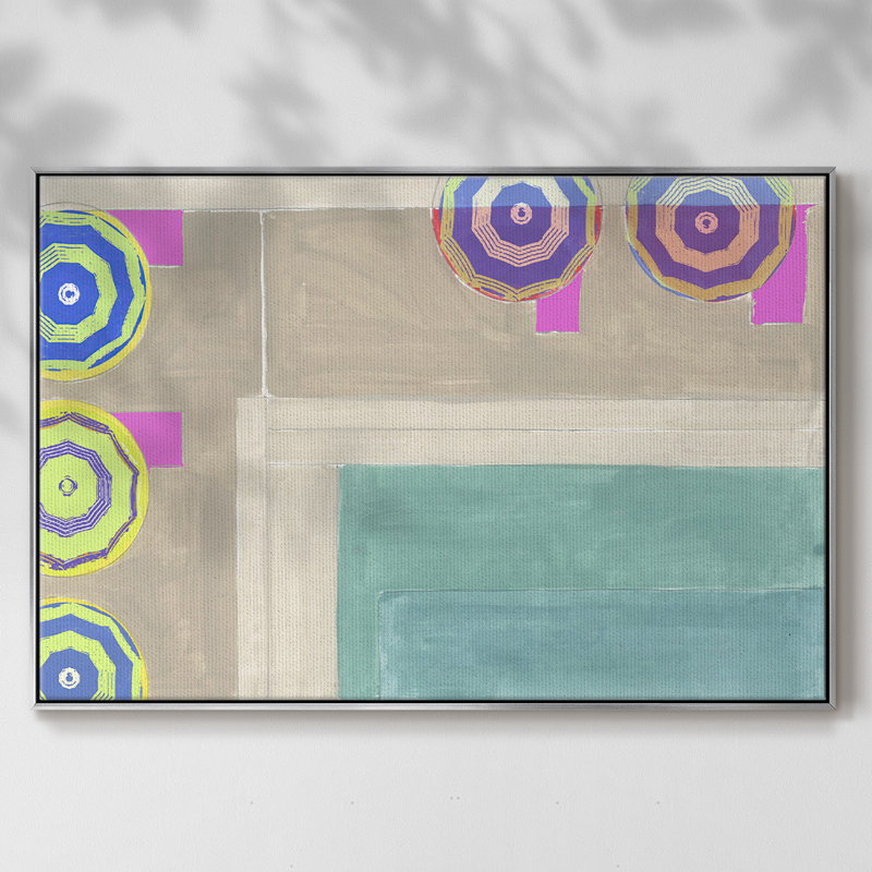 By The Pool III, reproduction d'art sur toile, H 27 po x l 41 po x P 2 po, Argent