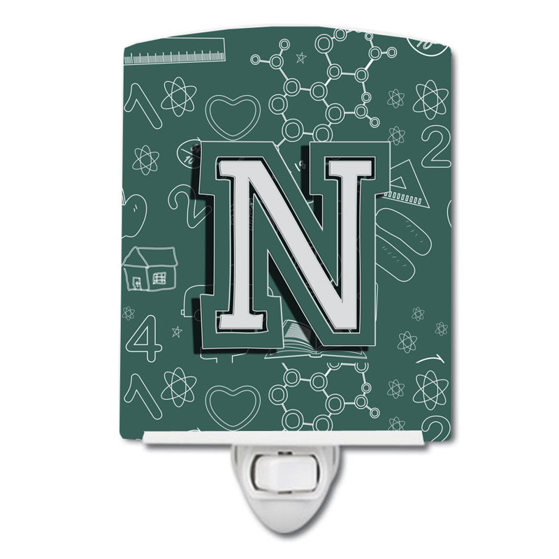 Back to School Initial Ceramic Night Light, N