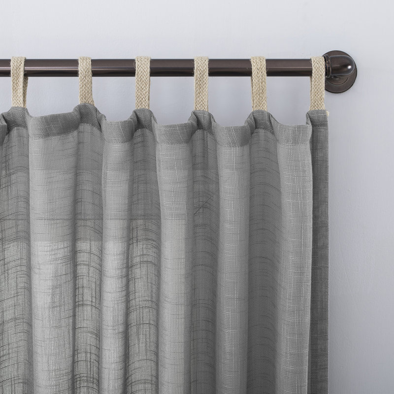 Panneau de rideau semi-diaphane Rylie, Gris, l 50 po x L 63 po