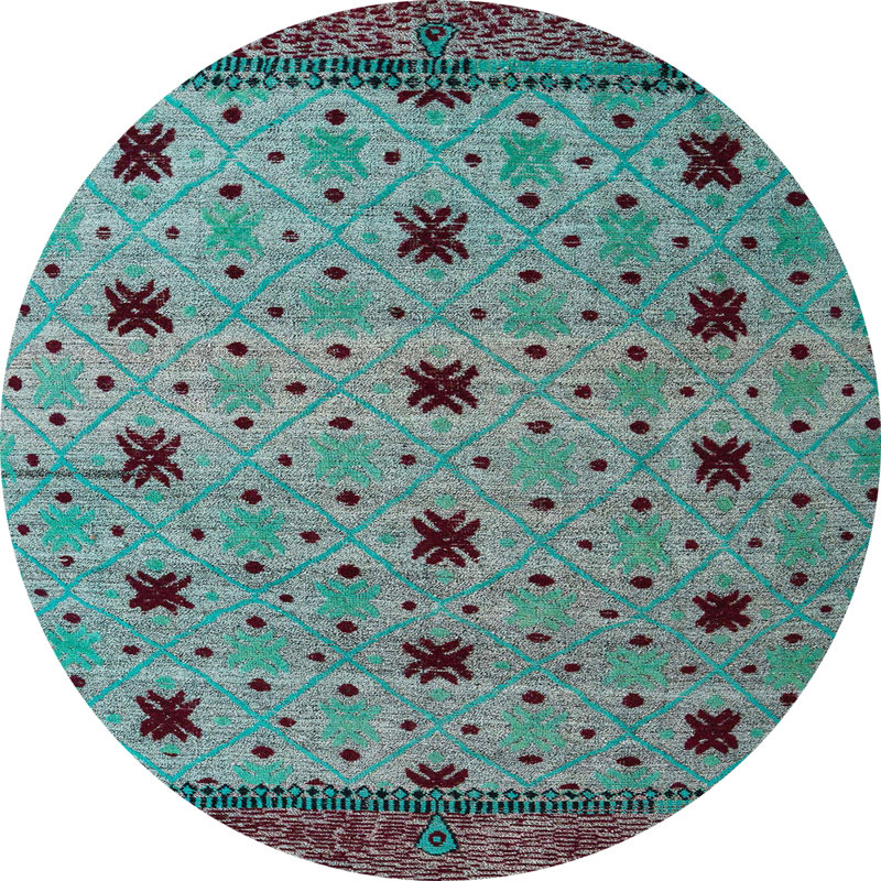 Abstract Indoor Rug, Round 7'