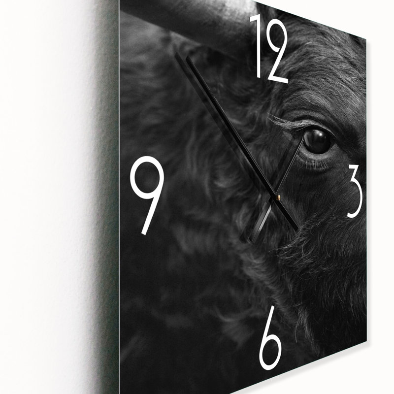Détail de l'œil d'un taureau - horloge murale de ferme, Très grand